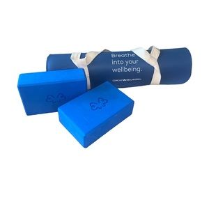 Unbranded Blue Yoga Mat & Block Set